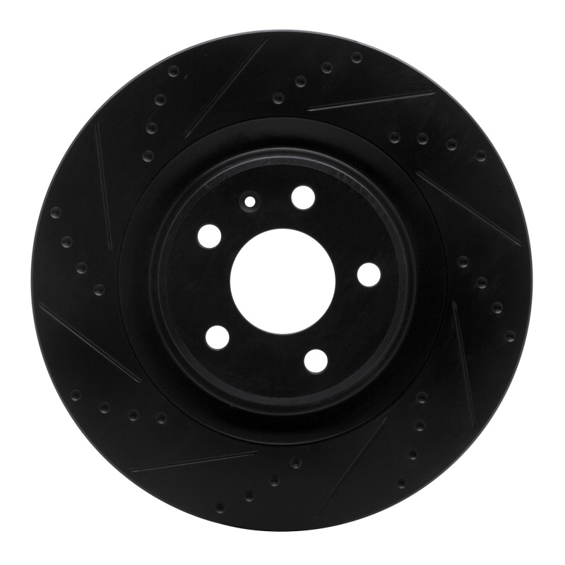 Audi A6 Allroad Brake Rotor (1) - Rear Left - R1 Concepts - Drilled & Slotted - Black - `08-`25